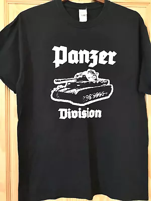 Buy Gildan Mens T Shirt Panzer Tank Division. Size Large Cotton Black/White • 12£