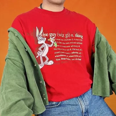 Buy Vintage Warner Bros Looney Tunes Bugs Bunny T-Shirt Graphic Cartoon Retro 90s • 20£