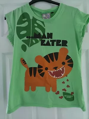 Buy Womens Green Size Large Topshop Slogan T-shirt. Man-eater • 1£