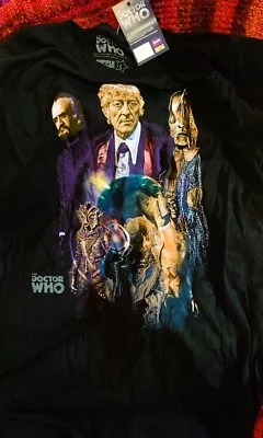 Buy Doctor Who White T Shirt  Doctor 3 NEW Multiple Character Montage • 25£