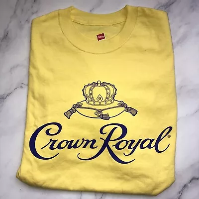 Buy Crown Royal T-Shirt - New.  Adult Medium. Yellow With Purple Logo.  100% Cotton • 3.85£