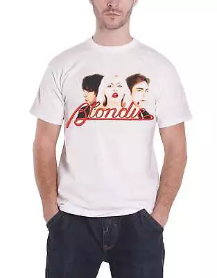 Buy Blondie T Shirt Band Logo Parallel Lines Halftone Portraits Official Mens White • 16.95£