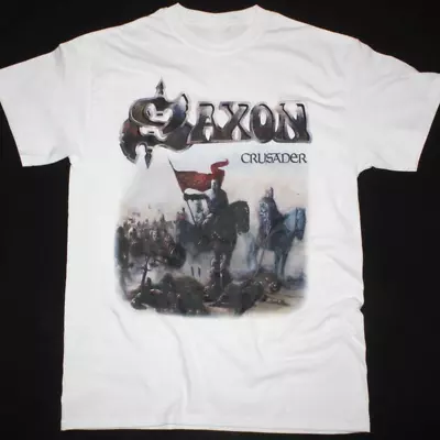 Buy SAXON CRUSADER T-Shirt Short Sleeve Cotton White Men All Size S To 2345XL BE514 • 19.50£