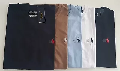 Buy Mens Ralph Lauren Polo Crew Neck T Shirts Short Sleeve Custom Slim Fit All Sizes • 18.99£