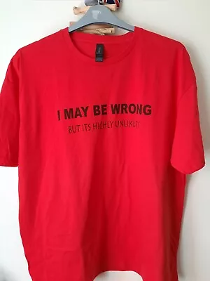 Buy Mens 2XL   I MAY BE WRONG  Red T SHIRT Brand New • 10£