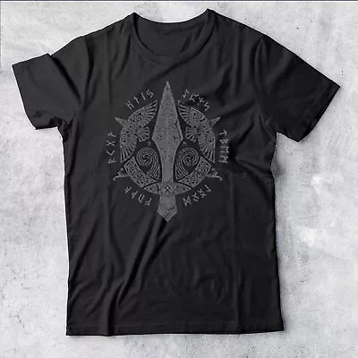 Buy VIKING DAGGER CLASSIC VALHALLA ODIN DESIGN THOR HAMMER VEGVISIR #DG Mens T-Shirt • 9.99£