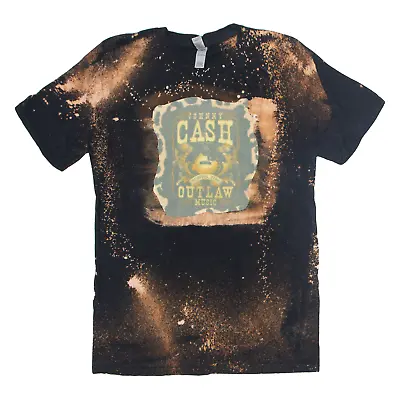 Buy GILDAN Johnny Cash Tie-Dye Band T-Shirt Black Short Sleeve Mens S • 12.99£
