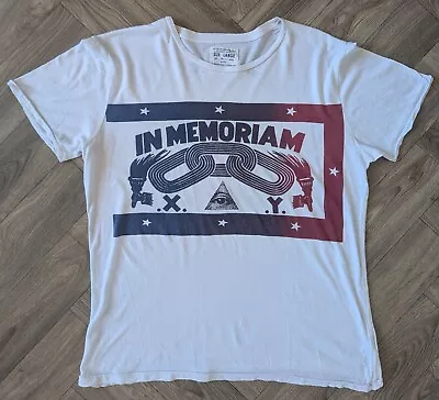 Buy AllSaints Spitalfield Mens Large White Graphic 'In Memoriam' X & Y T-Shirt • 19.99£