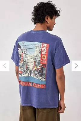 Buy Urban Outfitters Navy Kyoto Town T-Shirt Men Large Brand New RRP £32.00 • 23£