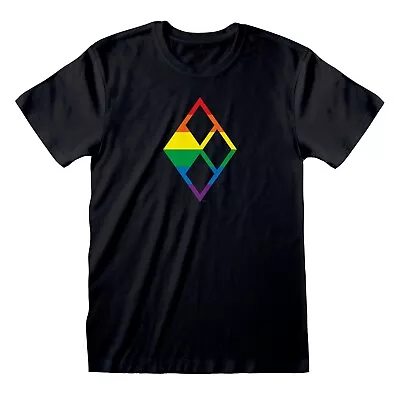 Buy DC Comics - Harley Quinn Logo Rainbow Pride- T-Shirt - Small • 12.99£