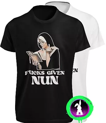 Buy Nun Zero F*CKS GIVEN T-SHIRT Funny Unholy Humor Rude Middle Finger Joke GIFT TEE • 14.68£