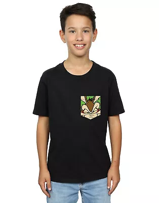 Buy Looney Tunes Boys Wile E Coyote Face Faux Pocket T-Shirt • 12.99£