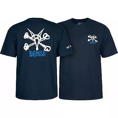 Buy New! Powell Peralta Skateboards Rat Bones Logo YOUTH T-Shirt (Navy) Medium NWT • 10.11£