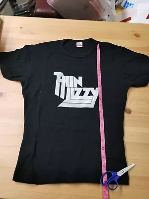 Buy Vintage Thin Lizzy Logo Ladies T-shirt. Size M/l But Looks More Like A Sml • 9.99£
