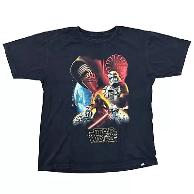 Buy Star Wars The Force Awakens T-Shirt Graphic Print Y2K Black Mens Large • 12.99£