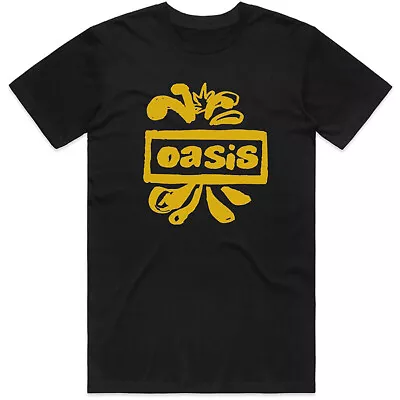 Buy Black Oasis Liam And Noel Gallagher Gold Logo Official Tee T-Shirt Mens • 16.06£