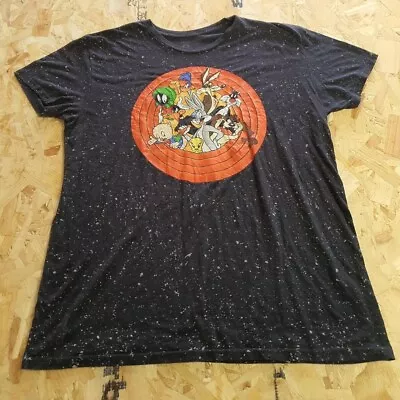 Buy Looney Tunes Graphic T Shirt Black 2XL XXL Womens Summer • 8.39£