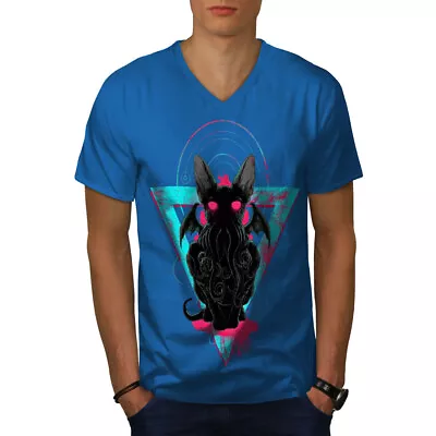 Buy Wellcoda Evil Satan Animal Demon Mens V-Neck T-shirt • 17.99£