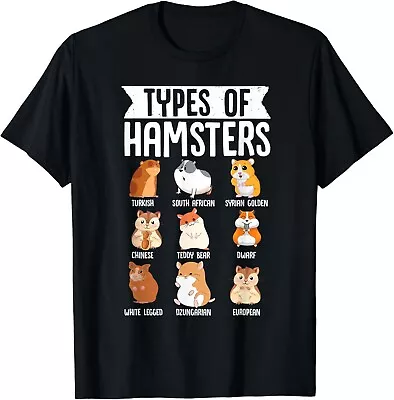 Buy Types Of Hamsters Cute Syrian Breed Funny Rodents Gift Unisex T-Shirt • 20.49£