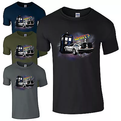 Buy Tardis DeLorean Crash T-Shirt - What! Back To The Doctor Fan Gift Mens Top • 11.82£