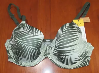 Buy NWT Kindly Full Coverage T-Shirt Bra Size 32C Green Leaf Underwire 29467 • 11.72£