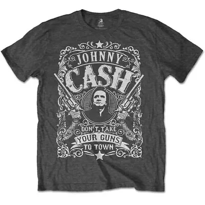 Buy Johnny Cash Unisex T-Shirt: Don't Take Your Guns To Town (Medium) • 16.56£