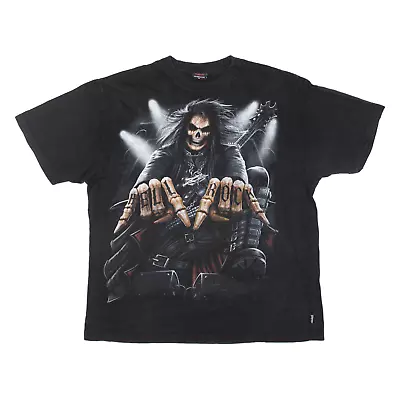 Buy SPIRAL Mens Biker T-Shirt Black XL • 7.99£