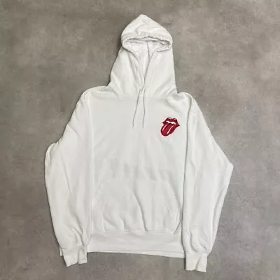 Buy The Rolling Stones Hoodie Mens Logo Pullover Sweatshirt, White, XL • 25£