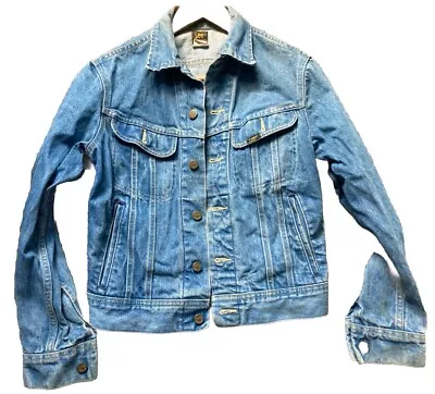 Buy Vintage Lee Riders Faded Blue Denim Trucker Jacket Size 36 R Made In USA Small • 32.95£