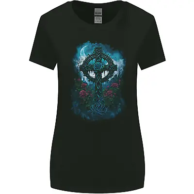 Buy Celtic Cross In A Gothic Graveyard Womens Wider Cut T-Shirt • 8.75£