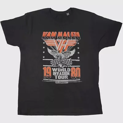 Buy Official Van Halen T Shirt 1980 Invasion World Tour Black Vintage Classic Rock • 15.18£