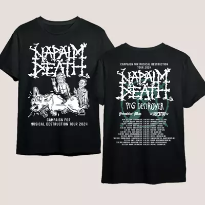 Buy Napalm Death Pig Destroyer Tour 2024 T Shirt Full Size S-5XL BE2588 • 29.26£
