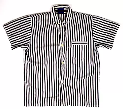 Buy Towncraft VTG 80s Maroon Stripe Grunge Pajama Shirt Sz M Kurt Cobain Special • 80.94£