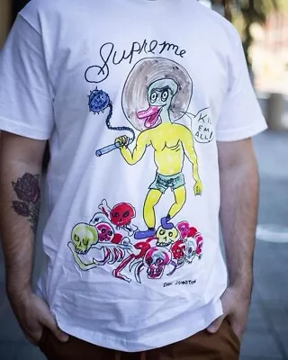 Buy Supreme ‘Kill Em All’ Tee - Daniel Johnston T-Shirt - White - Size: Medium • 49.99£