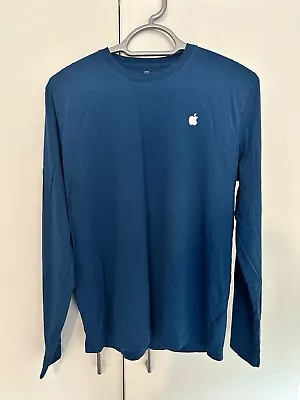 Buy Apple Store Men’s Employee Staff Issue Long Sleeve Logo T Shirt Blue Size Medium • 8£