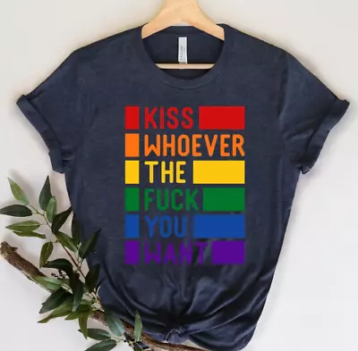 Buy T-SHIRT (P 6 ) Rainbow Pride Kiss Love Heart Gay  Month LGBTQ Trans Gift • 7.99£