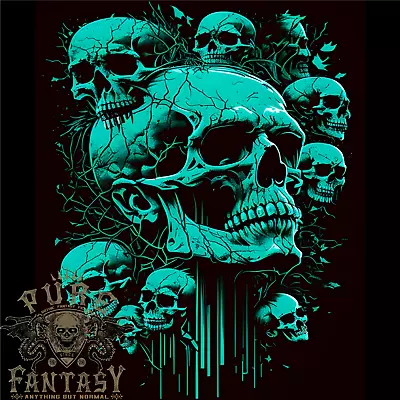 Buy Skull Time Gothic Heavy Metal Rock Music Biker Mens Cotton T-Shirt Tee Top • 12.98£