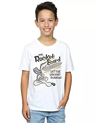 Buy Looney Tunes Boys Wile E Coyote Rocket Board T-Shirt • 12.99£