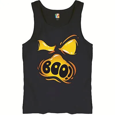 Buy Boo! Ghost Face Tank Top Halloween Trick-or-Treat All Hallows' Eve Men's Top • 18.59£