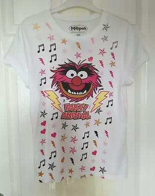 Buy White 'Animal' The Muppets Graphic T-Shirt Walmart USA Size XL Junior • 10.99£