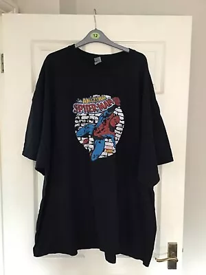 Buy Mens 5XL Black Marvel Spiderman T-shirt Gtom Gildan • 6£