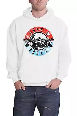 Buy Guns N' Roses Hoodie Motorcross Band Logo New Official Unisex White Pullover • 31.95£