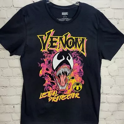 Buy Marvel Venom Lethal Protector T-Shirt Size M Unisex Black Pink Flames NWOT • 8.67£