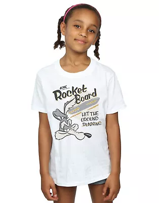 Buy Looney Tunes Girls Wile E Coyote Rocket Board T-Shirt • 12.99£