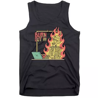 Buy Emotionally Burnt Out Skeleton On Fire Tank Top • 23.33£