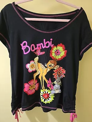 Buy Black Disney Bambi Tshirt Size 20 - 22 • 2£