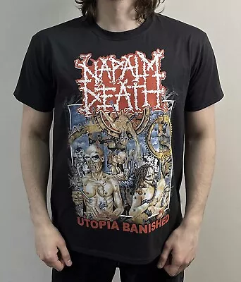 Buy Napalm Death - Utopia Banished (FOTL) T-Shirt Black Carcass Morbid Angel • 19.49£
