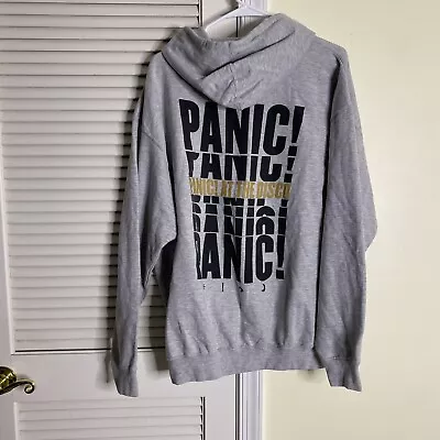 Buy Panic At The Disco Hoodie Womens XXL Gray Graphic Drawstring Long Sleeve • 20.76£