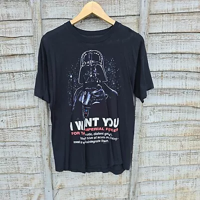 Buy Vintage 90s Star Wars Darth Vader I Want You Single Stitch Movie Film T Shirt • 49.99£