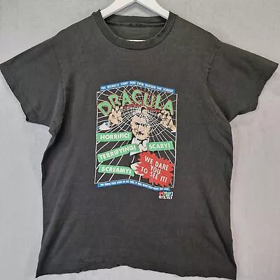 Buy Vintage 1989 Dracula Horror Movie T Shirt Mens Medium Black MTI Bela Lugosi Tee • 84.99£